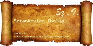 Sztankovics Ibolya névjegykártya